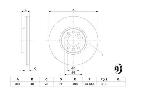 BOSCH FREN AYNASI (DİSKİ) ÖN CITROEN-FIAT-PEUGEOT