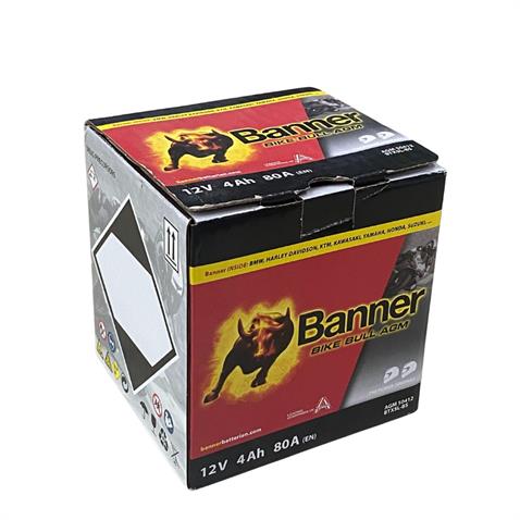 BANNER 12V 4 AH MOTOSİKLET AKÜSÜ AGM 80 A (EN) (113*70*105) (YTX5L-BS)