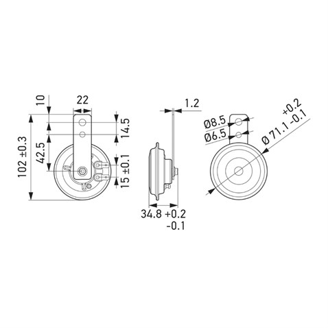 HELLA 12V DİDİT KORNA 108 dB 380/480 HZ  MOTOSİKLET (TAKIM) (71 MM)