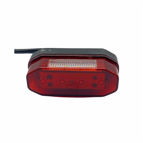 ÇERKEZ 10V-30V PLAKA-POZİSYON LAMBASI 4+4 LEDLİ (KIRMIZI) (90*37 MM) E ONAYLI