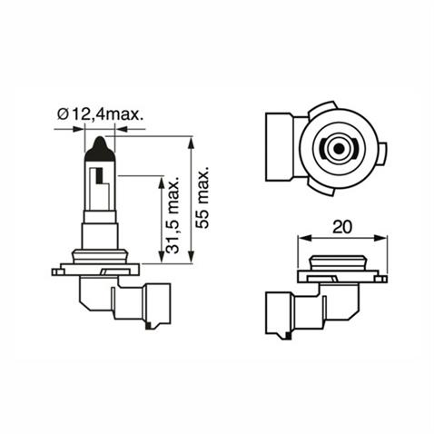 BOSCH 12V H10 AMPUL 42W PURE LIGHT (PY20d) 