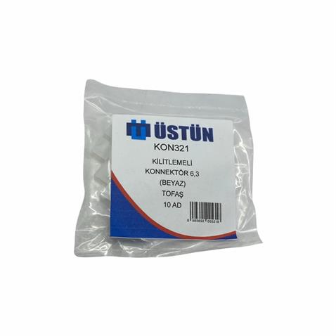 TEKLİ KONNEKTOR KİLİTLEMELİ (FİŞ KILIFI) STANDART 6.3 MM (BEYAZ) (10 AD)