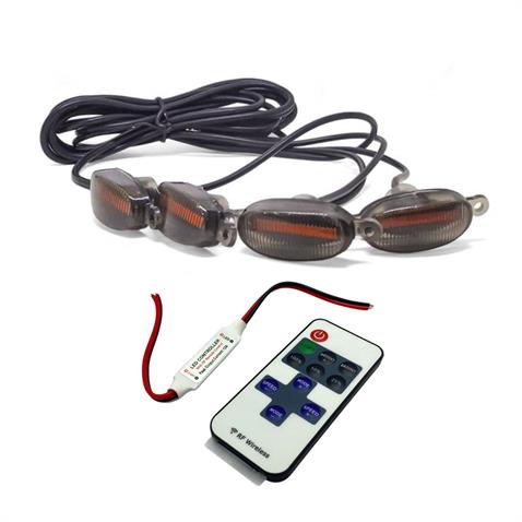 12V PANJUR İÇİ LED LAMBA MİNİ OVAL SARI FONKSİYONLU (KUMANDALI) (39*18 MM) (4 AD) 