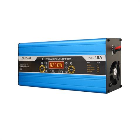DC-1240A 12V ŞARJ REDRESÖRÜ (AKILLI AKÜ ŞARJ CİHAZI) (DİJİTAL GÖSTERGELİ) OTOMATİK 40 A