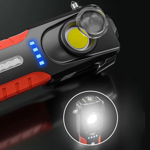 EL FENERİ-ÇALIŞMA LAMBASI LEDLİ (BEYAZ-KIRMIZI-MAVİ IŞIK) (MIKNATISLI) (USB ŞARJLI) (150*45 MM)