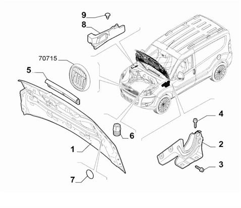 OPAR MOTOR KAPUTU FIAT DOBLO 2011-2014