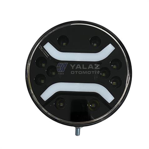 12V-24V LED LAMBA OFF-ROAD YUVARLAK (182*69 MM) (SİYAH) LEDLİ SARI-BEYAZ
