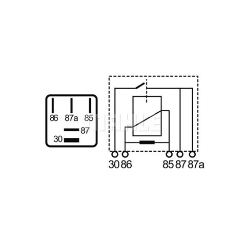 MAHLE 12V RÖLE 5 UÇLU 15/40A (ÇİFT PLATİN) (87a) (DİYOTLU) (30-85-86-87-87a)