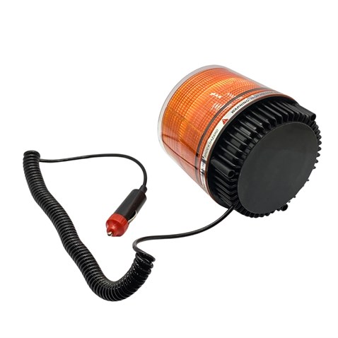 12V-24V ÇAKAR TEPE LAMBA LEDLİ MIKNATISLI ÇAKMAK FİŞLİ SARI (110*115 MM)