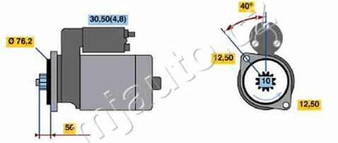 BOSCH 12V MARŞ MOTORU 10 DİŞ 1.7 KW TERS SEAT/SKODA/VW 2004 >