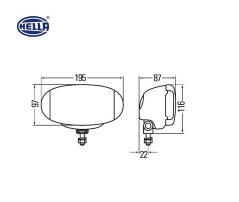 HELLA 12V SİS LAMBASI COMET FF 550 DİKDÖRTGEN (DELİCİ-SÜRÜCÜ) (DÜZ CAM) (BEYAZ) (195*97 MM) (2 AD)