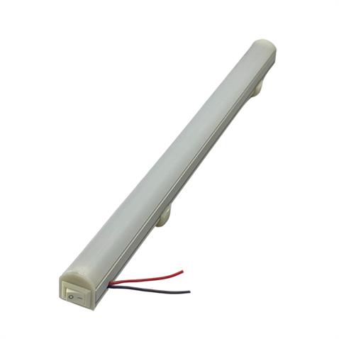 12V FLORESAN TAVAN LAMBASI LEDLİ ANAHTARLI BEYAZ (BUZLU CAM) (27 CM)