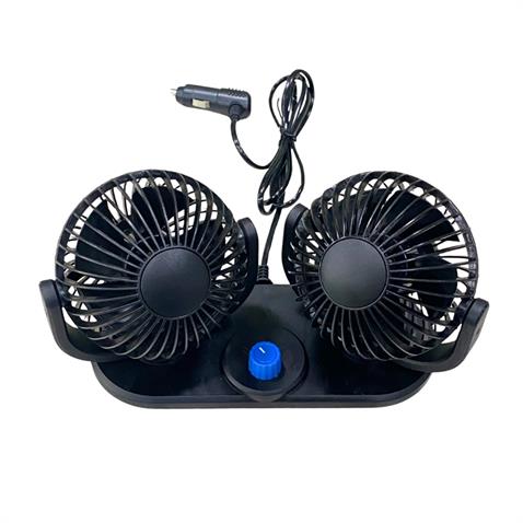 12V VANTİLATÖR 4  (ÇAKMAK FİŞLİ) (TORPİDO ÜSTÜ) (ÇİFT DEVRE) (360° AYARLANABİLİR) (255*110*140 MM)