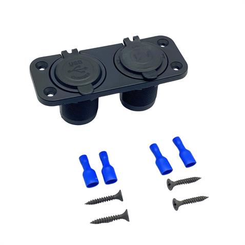 12V-24V TELEFON ŞARJ CİHAZI (ÇAKMAK GİRİŞLİ) (2 X USB GİRİŞLİ) SİYAH MARİN