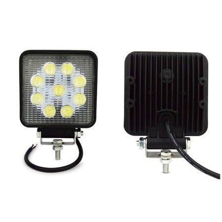 12V-24V ÇALIŞMA LAMBASI KARE (9 X 3W POWER LEDLİ) (105*105 MM)