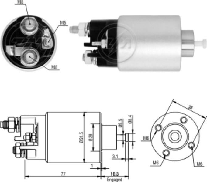 ZM 12V MARŞ OTOMATİĞİ MITSUBISHI TİPİ (4 DELİK) DACIA-NISSAN-OPEL-RENAULT 1.5 DCI