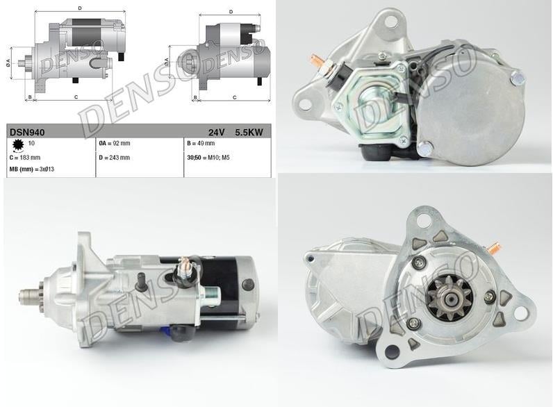 DENSO 24V MARŞ MOTORU 10 DİŞ 5.5 KW (3 KULAK) IVECO STRALIS