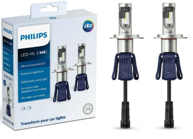 PHILIPS 12V H4 CSP LED XENON FAR AMPUL SETİ 6000K FANSIZ