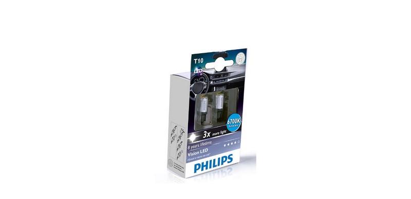 PHILIPS 12V DİPSİZ AMPUL T10 TEK LEDLİ 6700K 3X  (2 AD) (8 YIL OMUR)