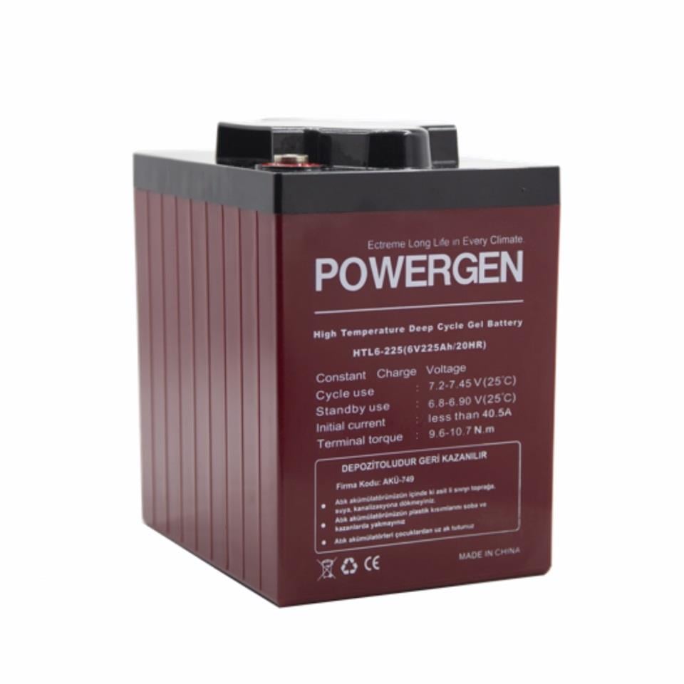 POWERGEN 6V 225 AH DEEP CYCLE JEL AKÜ (245*187*275)