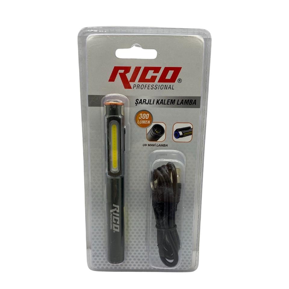 RICO 3.7V EL FENERİ LEDLİ MIKNATISLI KALEM TİP ŞARJLI (KISA)