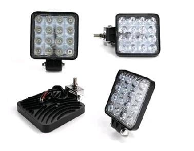 9V-30V ÇALIŞMA LAMBASI KARE 48W (16 X 3W POWER LEDLİ) (108*108 MM)