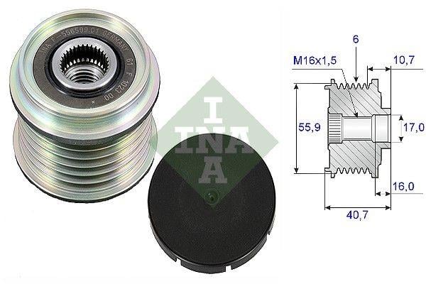 INA ALTERNATÖR KASNAK RULMANLI 6-KANAL RENAULT LAGUNA/MEGANE 1.9 DİZEL
