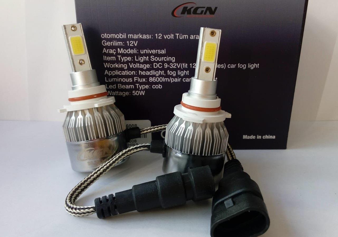 9-32V HB4 9006 COB LED XENON FAR AMPUL SETİ 50W 6000K 8600 LÜMEN