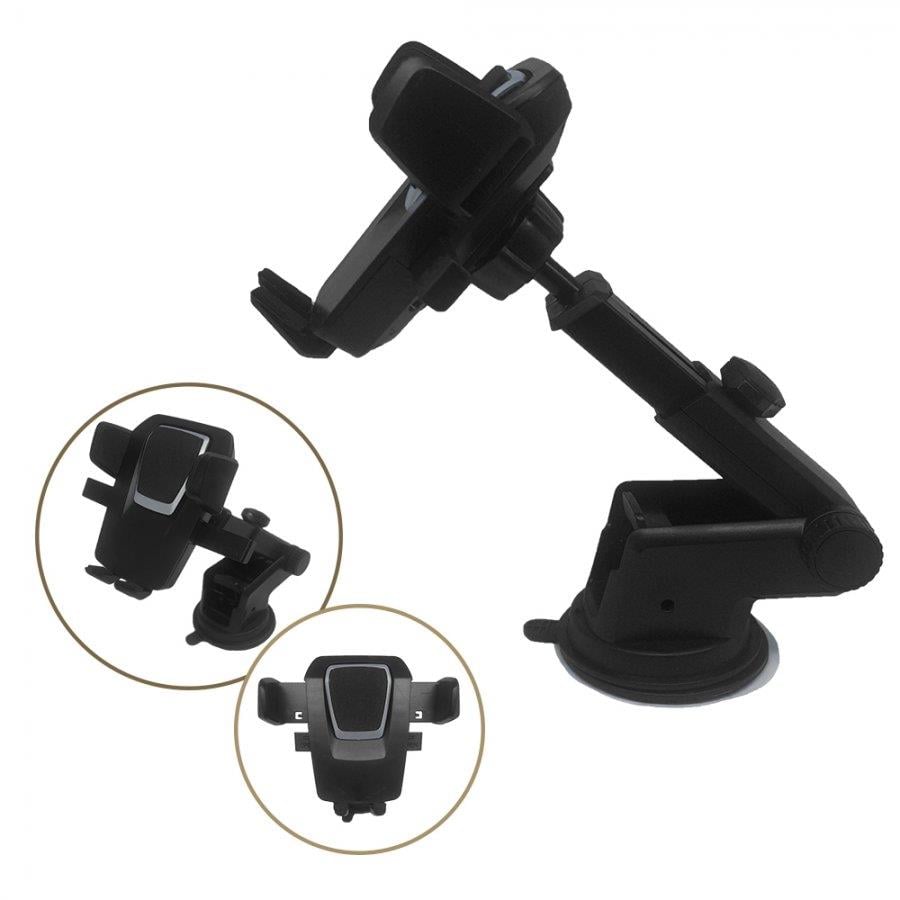 TELEFON TUTUCU CAM VE TORPİDO ÜSTÜ (VANTUZLU-SİLİKONLU) SİYAH