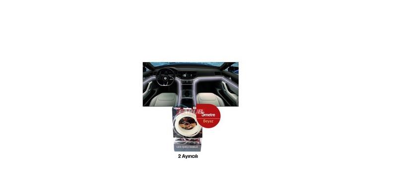 12V NEON IŞIKLI KABLO BEYAZ İKİ RÖLELİ (5 MT)