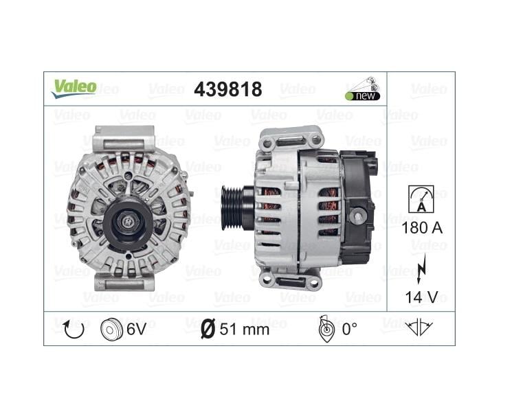 VALEO 12V ALTERNATÖR DİNAMO 180 A (LIN) MERCEDES C SERİSİ/E SERİSİ/VIANO/VITO/SPRINTER