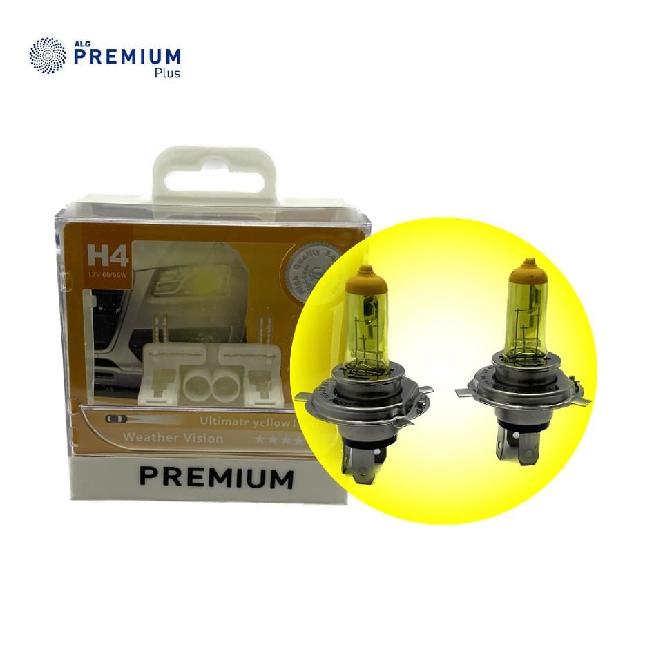 PREMIUM 12V H4 AMPUL 60/55W ULTIMATE YELLOW 3000K (SARI) (2 AD)