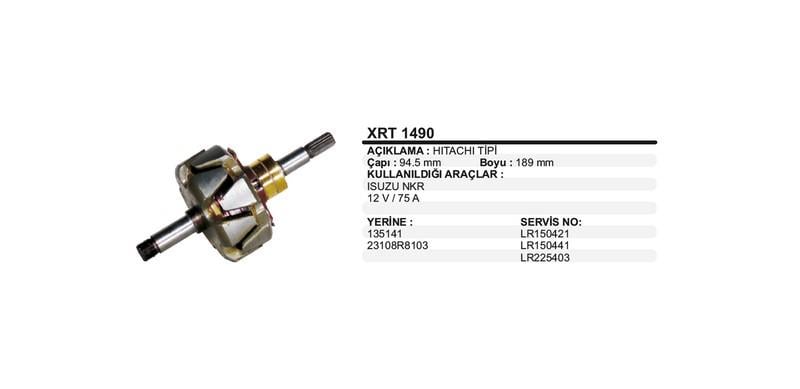 12V ALTERNATÖR ROTOR HITACHI TİPİ 75 A (İNCE FREZE 16-KANAL) ISUZU 