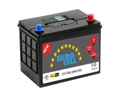 EUROCELL 12V 70 AH AKÜ 580 A (EN) (260*173*225) (YÜKSEK DÜZ)