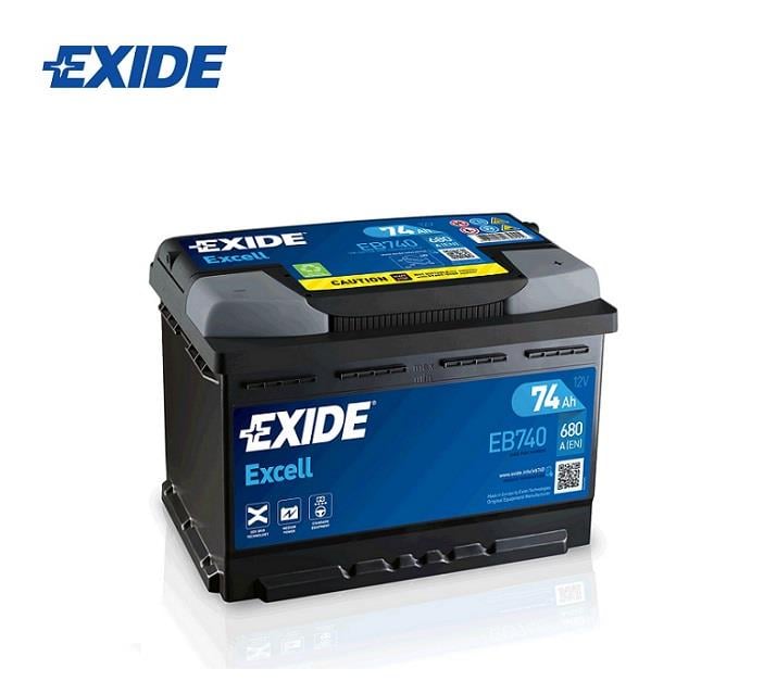 EXIDE 12V 74 AH AKÜ EXCELL 680 A (EN) (278*175*190) (TIRNAKLI)