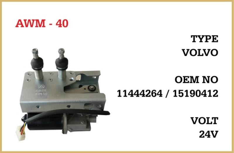 24V SİLECEK MOTORU MEKANİZMALI ÇİFT MİLLİ 70/70 (AÇIK) (BÜYÜK TİP)