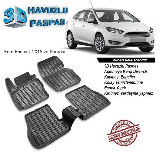 3D ARAÇ PASPASI (SİYAH) (4 PARÇA) FORD FOCUS IV 2015 > 