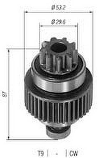 ZEN MARŞ DİŞLİSİ HITACHI TİPİ 9 DİŞ RULMANLI