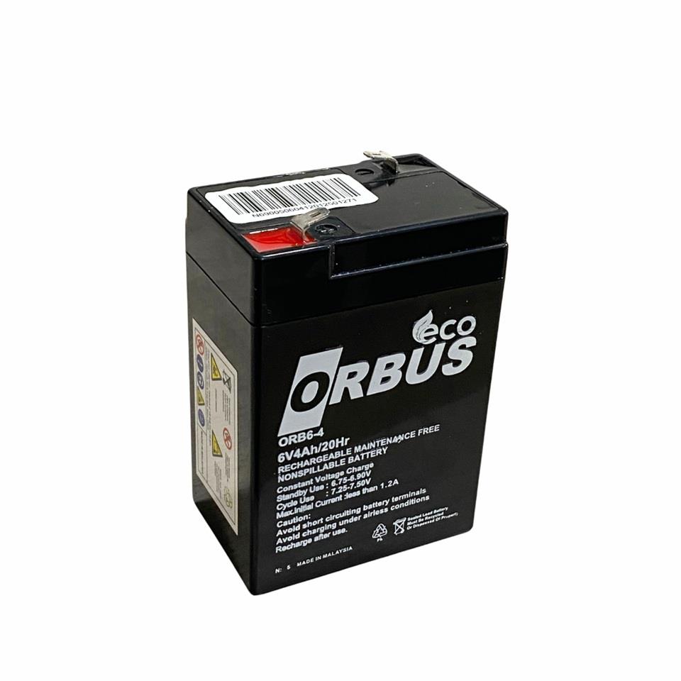 ORBUS ECO 6V 4 AH AKÜ KURU TİP (70*48*101) (0,66 KG)