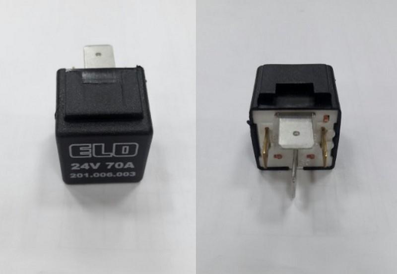 24V RÖLE 4 UÇLU 70 A (2 UÇ KÜÇÜK / 2 UÇ BÜYÜK)  (6.3 MM / 9.5 MM) (30-85-86-87)