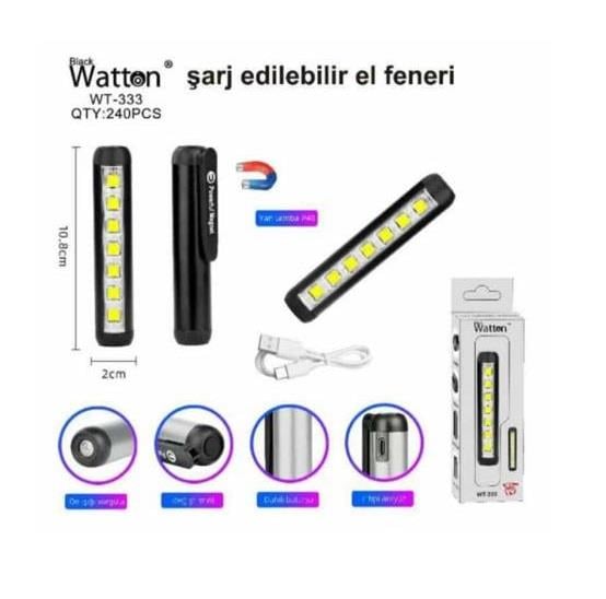 EL FENERİ LEDLİ (FONKSİYONLU) (USB ŞARJLI) (110 *26 MM)