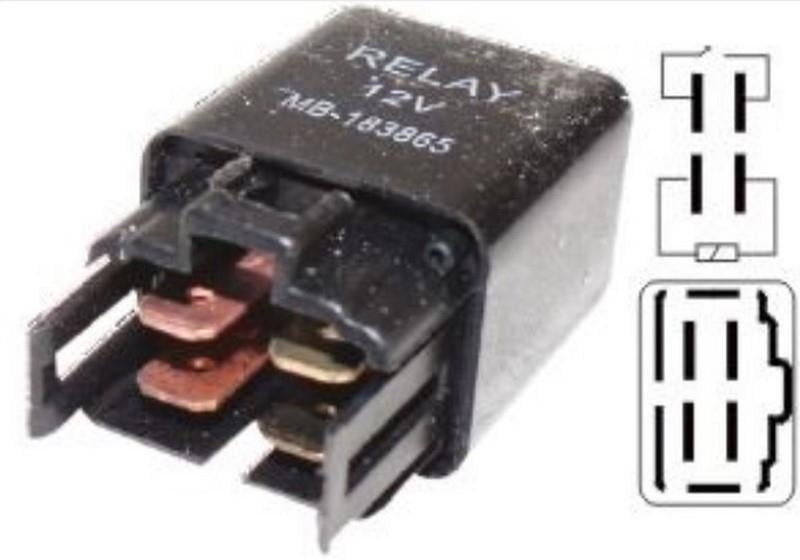 12V KIZDIRMA VE FAR RÖLESİ 4 UÇLU (SİYAH)