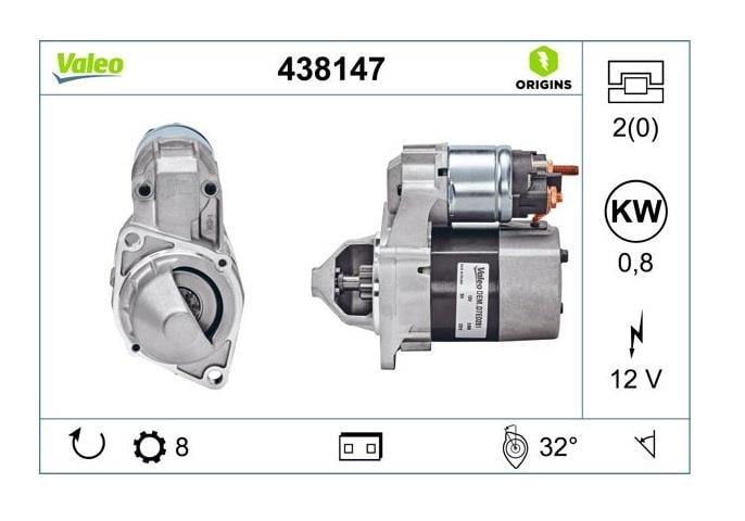 VALEO 12V MARŞ MOTORU 8 DİŞ 0.8 KW MERCEDES A SERİSİ