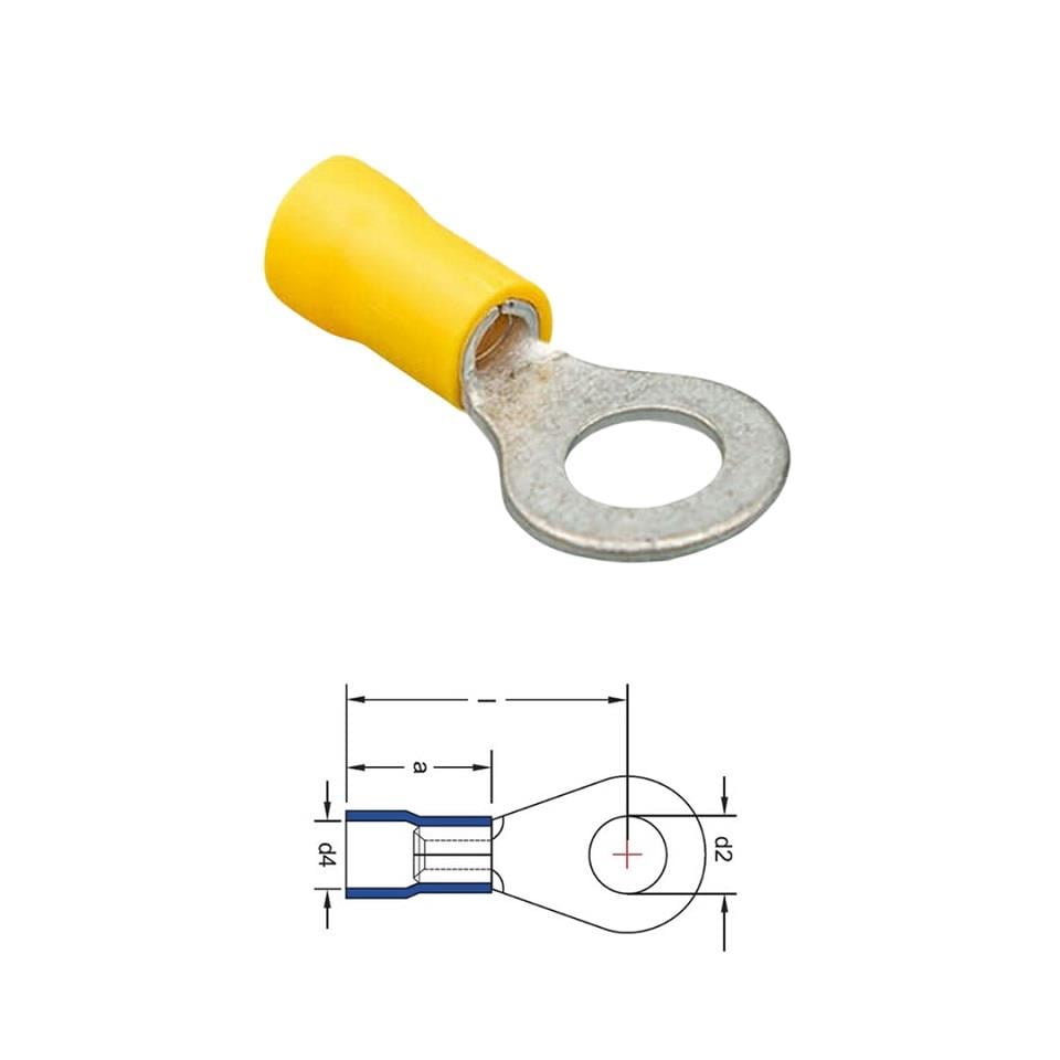 KABLO UCU İZOLELİ (SARI) (4-6 MM KABLO UYUMLU) (DELİK ÇAPI:8 MM)