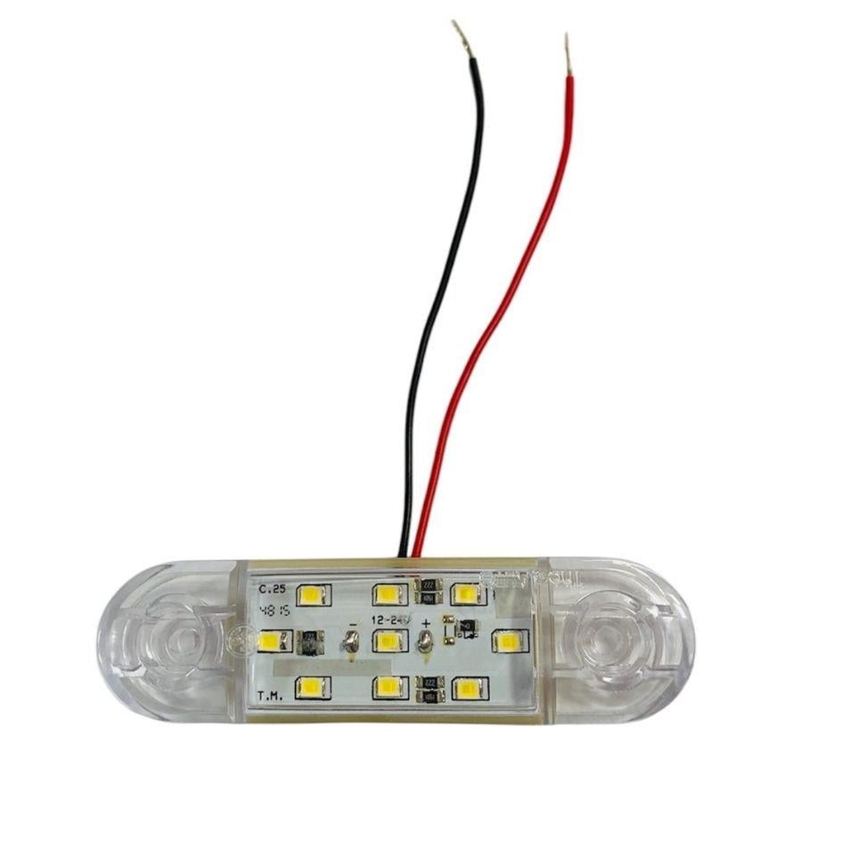 12V-24V PARMAK LAMBA 9-LEDLİ BEYAZ GENİŞ (85*25 MM)