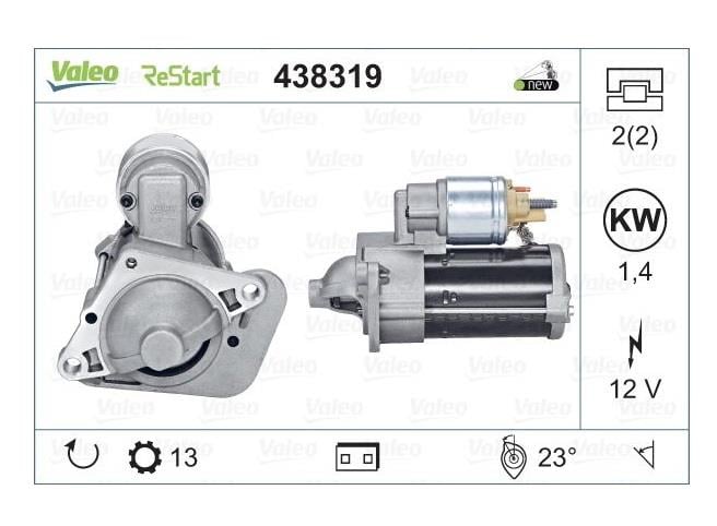 VALEO 12V MARŞ MOTORU 13 DİŞ 1.4 KW RENAULT KADJAR/TALISMAN-DACIA DUSTER-NISSAN JUKE (START-STOP)
