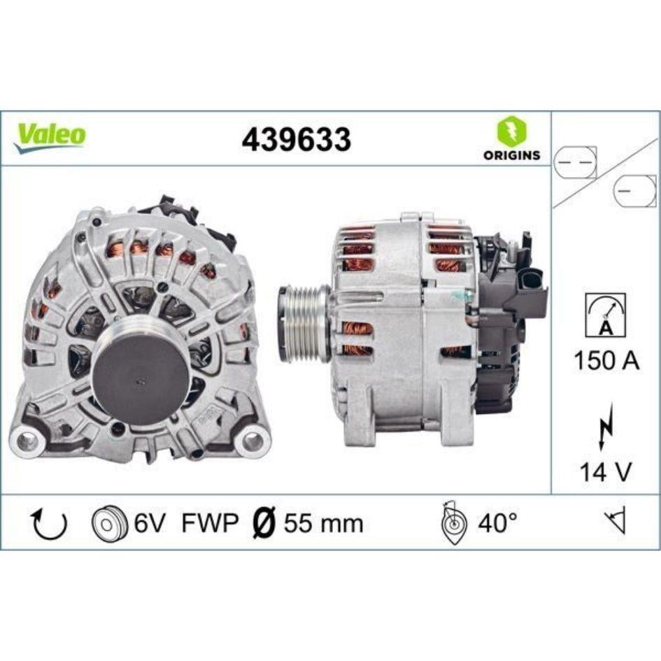 VALEO 12V ALTERNATÖR DİNAMO 150 A (LIN) FORD FIESTA/FOCUS 1.4 TDCI/1.6 TDCI-MAZDA 2-VOLVO S80