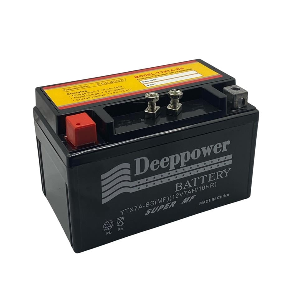 DEEPPOWER 12V 7 AH MOTOSİKLET AKÜSÜ (150*87*93) (YTX7A-BS) (TERS) (SMF) 