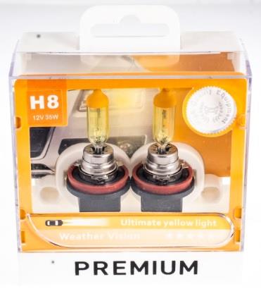 PREMIUM 12V H8 AMPUL 35W ULTIMATE YELLOW 3000K SARI IŞIK (2 AD)