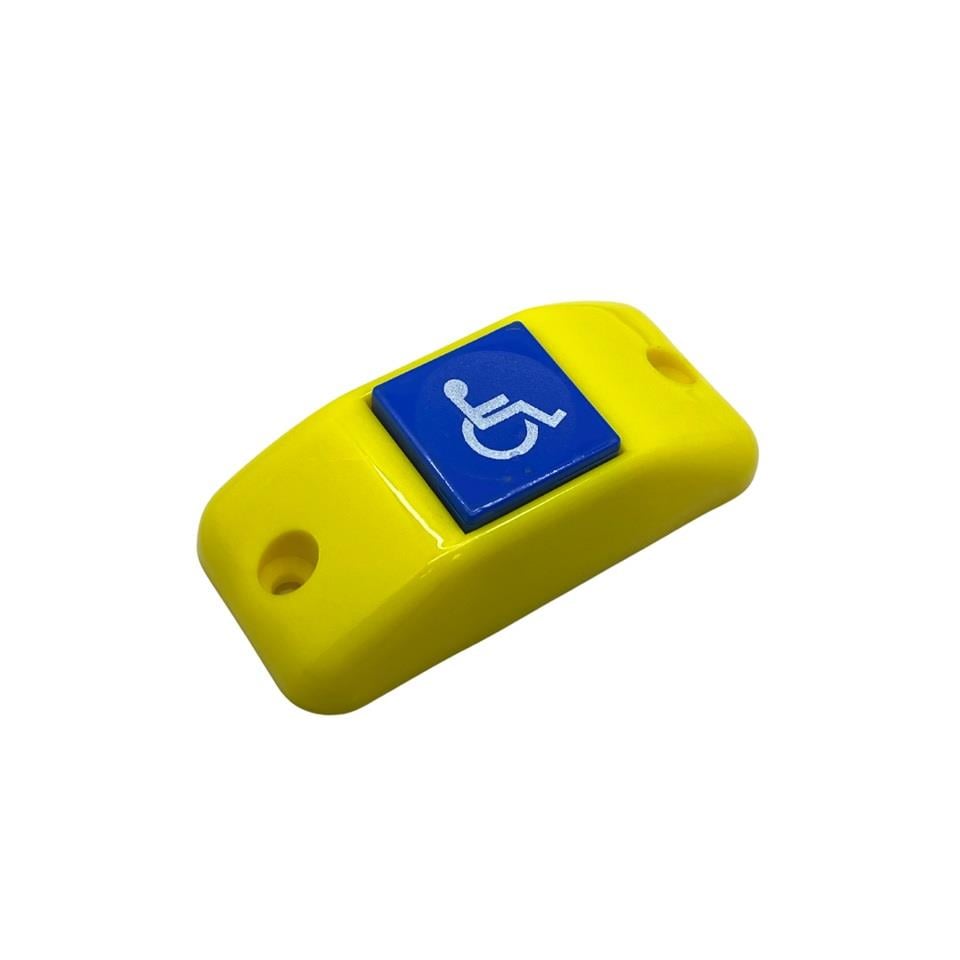 SANEL STOP BUTONU DÜZ TİP (ENGELLİ) (SARI) (80*38 MM)